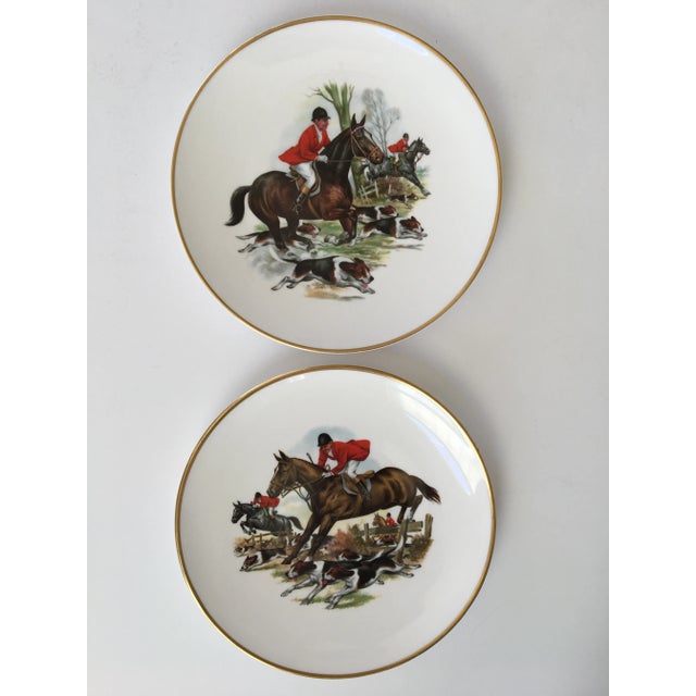 Offering a mid-century set of two fine bone china plates made by Royal Tuscan in England. Royal Tuscan is a division of...