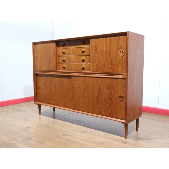 Mid Century Modern Vintage TeakDanish Buffet Credenza For Sale - Image 4 of 15