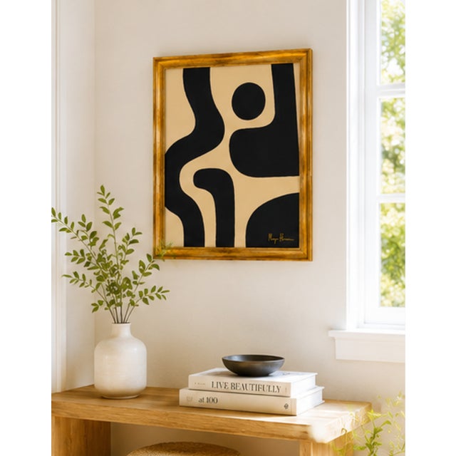 Paint Mid-Century Inspired Abstract Acrylic Painting by Bryan Boomershine For Sale - Image 7 of 7