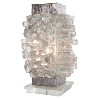 Brutalist Table Lamp in the Style of Poliarte, 1960s For Sale