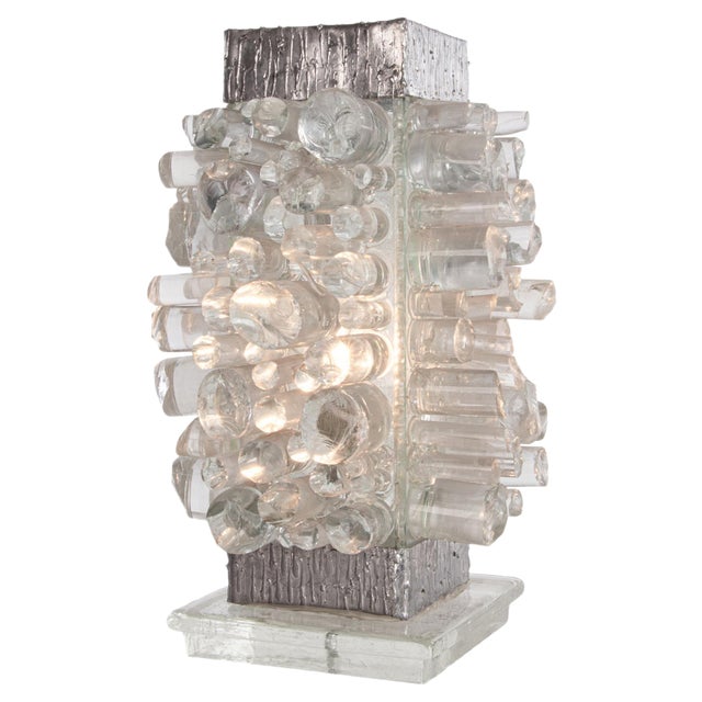 Brutalist Table Lamp in the Style of Poliarte, 1960s For Sale