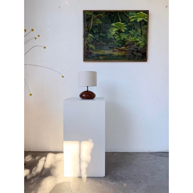 Brutalist Olive Wood Table Lamp, 1970s For Sale - Image 4 of 18