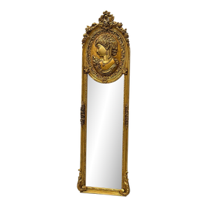 French Baroque Style Gold Woman Floor Mirror