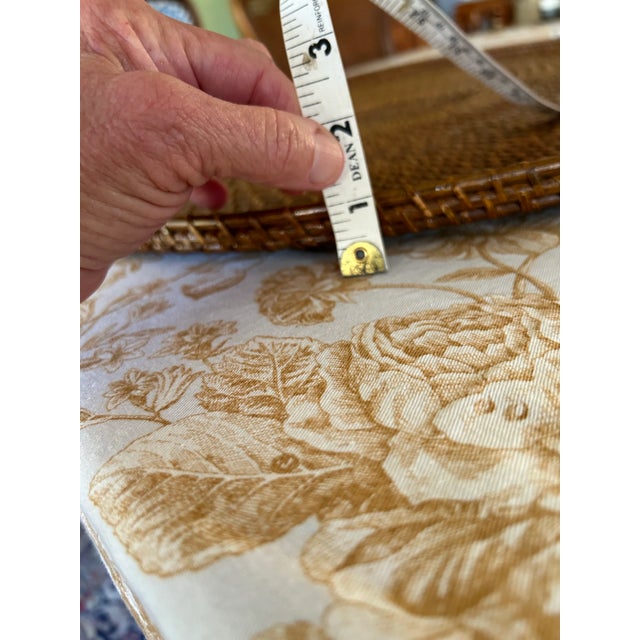 Brown Large Round Woven Rattan Tray For Sale - Image 8 of 10