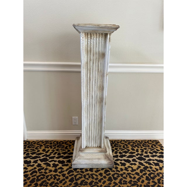 Wood Vintage 1980’s 52” Pedestal Display Columns - A Pair For Sale - Image 7 of 15