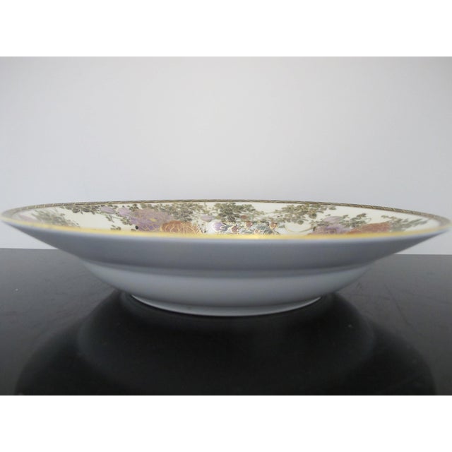 Japanese Japanese Gilt Flower & Duck Satsuma Small 9 1/4" Soup Bowl With Rim For Sale - Image 3 of 5