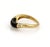 Contemporary Cartier Diamond & Onyx 18k Yellow Gold Stack Band Ring - Size 5 For Sale - Image 3 of 5
