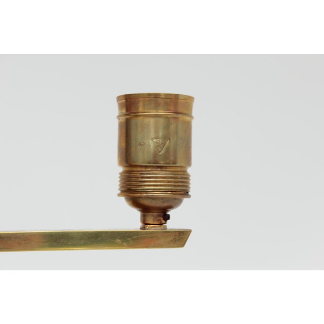 1920s Minimalist Modern Viennese Pendant Lamp in Glass and Brass, 1920s For Sale - Image 5 of 18