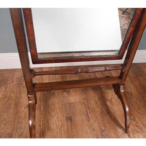Regency Cheval Mirror in Mahogany, 1860 For Sale - Image 4 of 12