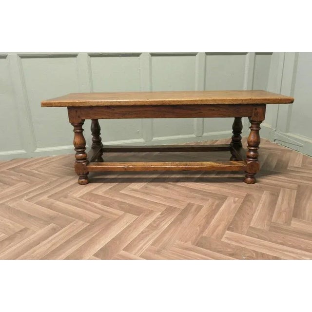 Large Vintage Oak Plank Top Coffee Table, 1960 For Sale - Image 3 of 8