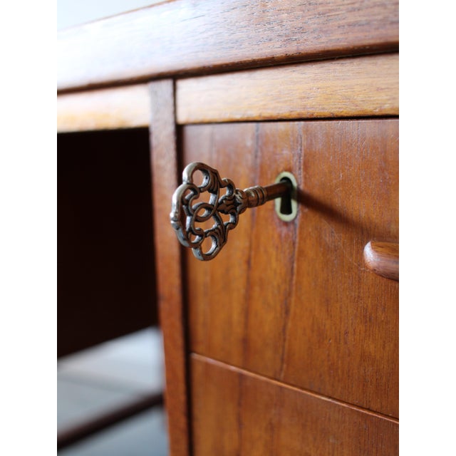 Wood Vintage Danish Desk in Teak, 1960s For Sale - Image 7 of 12