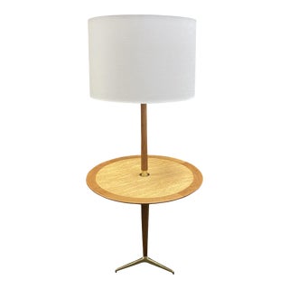 1940s Edward Wormley for Dunbar Snack Table/Floor Lamp For Sale