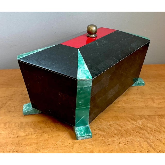 Vintage Art Deco Stone Inlay Box For Sale - Image 10 of 12