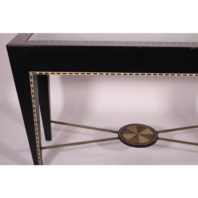 Contemporary Style Black Lacquer Console Table For Sale In Los Angeles - Image 6 of 11