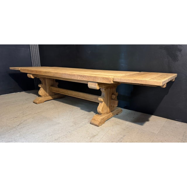 Large Extendable Farmhouse Dining Table in Oak, 1920 For Sale - Image 14 of 18