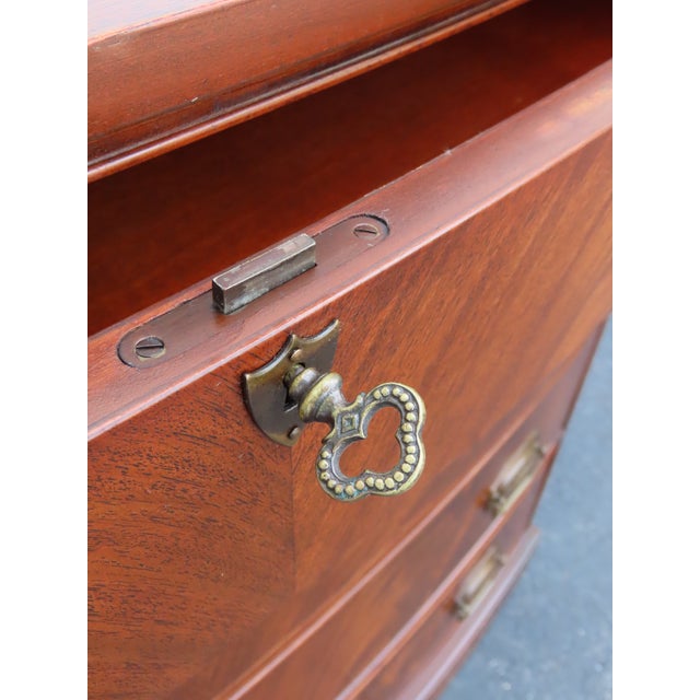 Brown Flame Mahogany Low Dresser Bathroom Vanity 6898 For Sale - Image 8 of 18