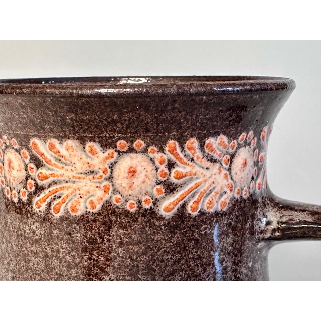 Studio Ceramic Art Cup and Bowl with Floral Decor by Elli & Walter Serocka, Germany, 1970s, Set of 2 For Sale - Image 6 of 17