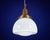 A large antique opaline glass shade with its original imposing gallery in warmly patinated brass, dating to the first...