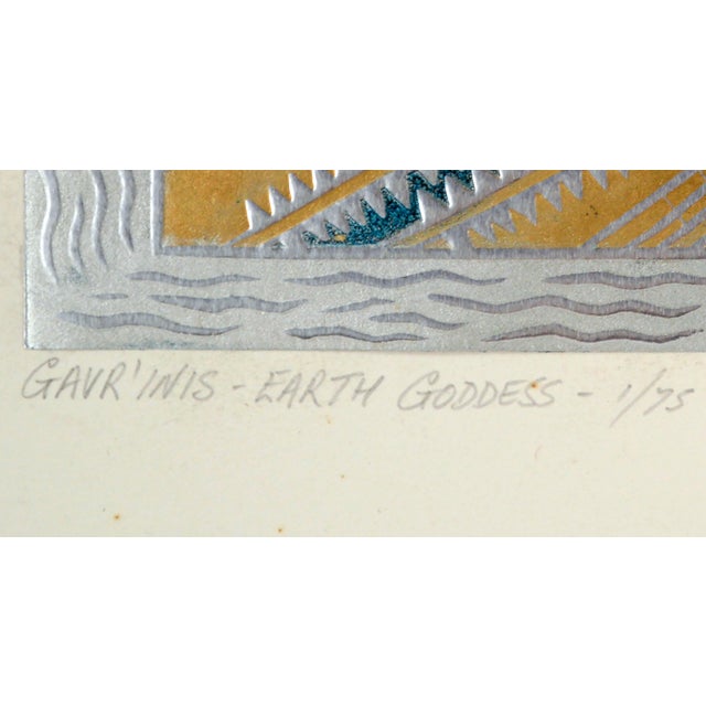 Gavrinis Earth Goddess, Psychedelic Visionary Metallic Reversible Print, 1/75 by Ian McNeil Cooke For Sale - Image 4 of 7