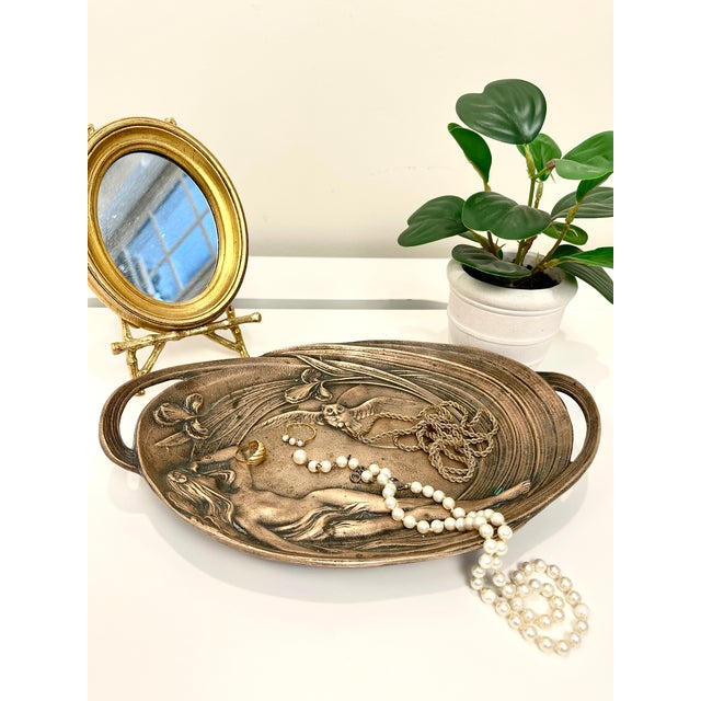 Antique Bronze Art Nouveau Tray For Sale - Image 4 of 13