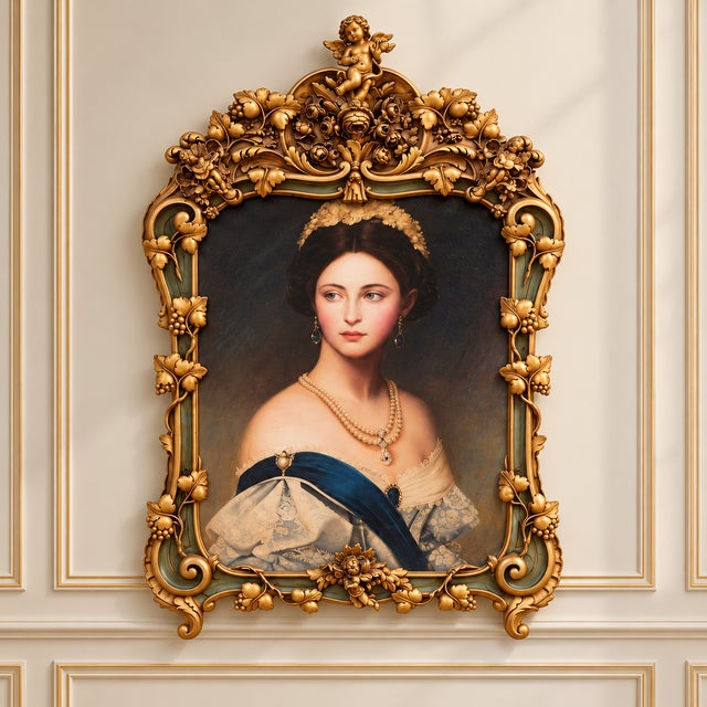 Add timeless European elegance to your interior with this stunning French-style decorative portrait. Featuring an elegant...