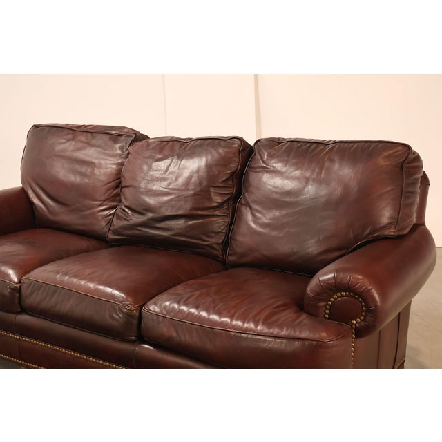 Traditional Hancock & Moore Traditional Leather Sofa For Sale - Image 3 of 18