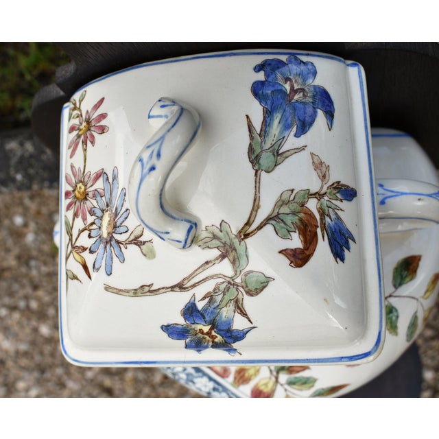 French Art Nouveau Ceramic Terre de Fer Wall Fountain from Longchamp, 1890s For Sale - Image 9 of 18