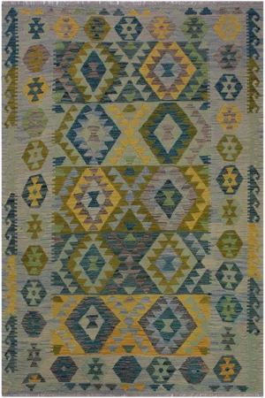 Navajo Style Kilim Hand-Woven Wool Rug -5'3 X 6'8