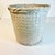 Mid-Century Boho Chic Coastal White Washed Almond Painted Wicker Wastebasket. For Sale - Image 9 of 11
