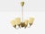 1950s Itsu Oy, Finnish Modern, Chandelier, Brass, Opal Glass For Sale - Image 4 of 13