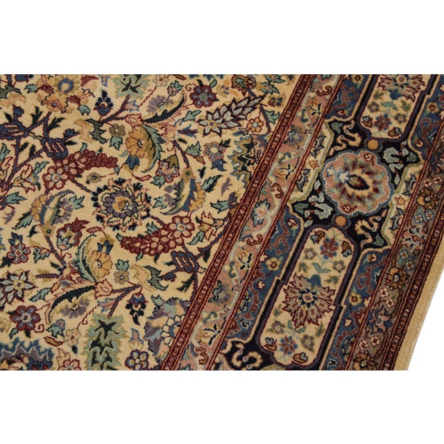 1990s Shabby Chic 1990's Pak-Persian Beige/Blue Wool Rug - 6'1'' X 9'3'' For Sale - Image 5 of 9