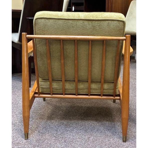Fantastic Pair of Mid Century Modern Teak Frame & Cushioned Lounge Chairs c.1960 For Sale - Image 9 of 14