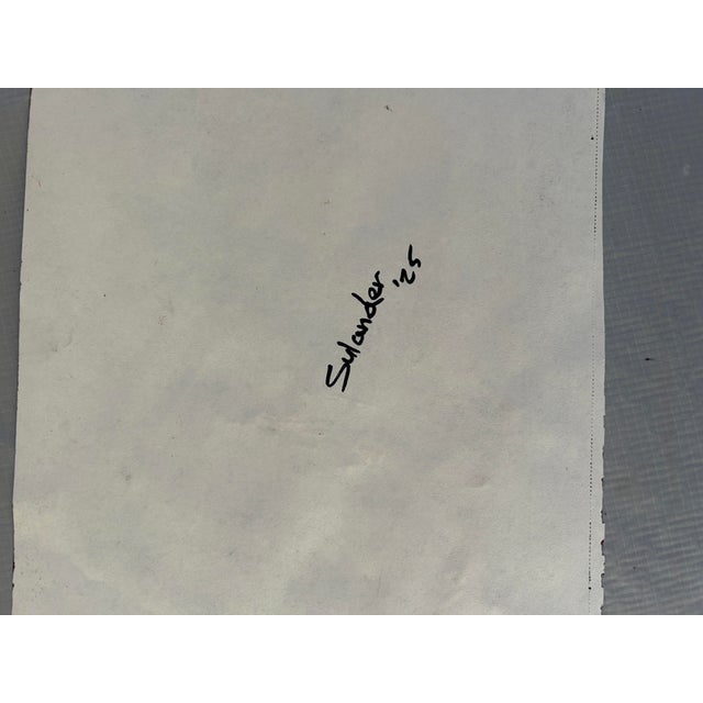 Abstract Original Abstract Composed Painting in Gouache on Paper by Erik Sulander For Sale - Image 3 of 4