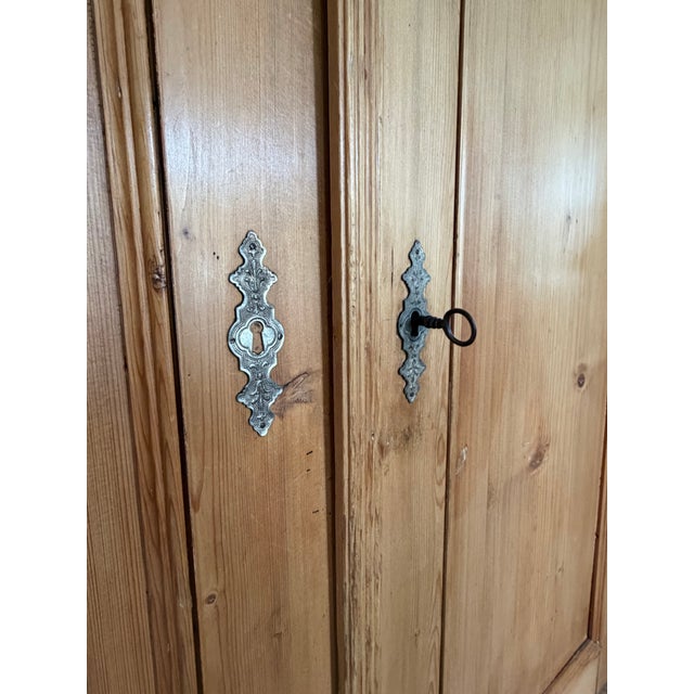 Gorgeous Antique German Pine Armoire, Has A Drawer, 4 Shelves & A Side To Hang Clothes. Measures 50 Length 73” Height &...