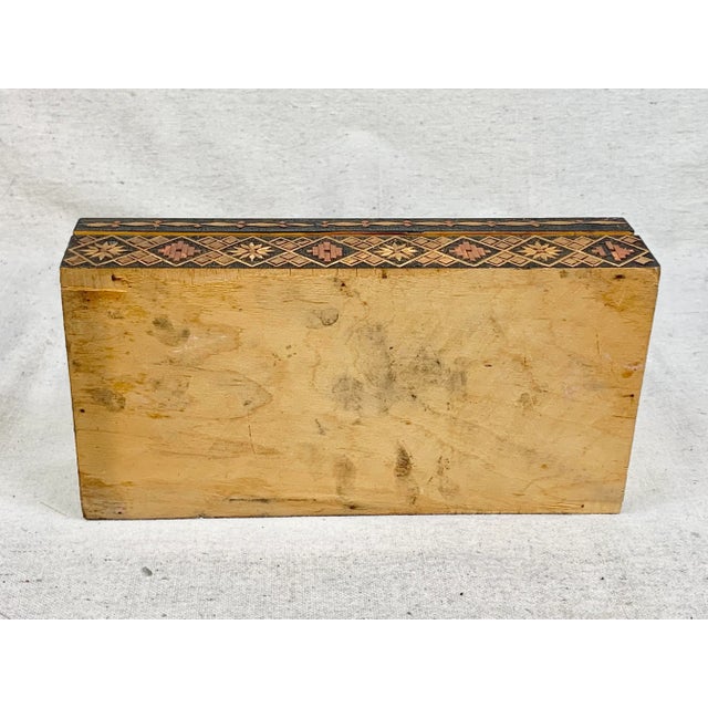 Brown Vintage Russian Wooden Box For Sale - Image 8 of 10