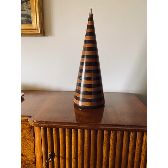 Conic Solid Wood Sculpture, Salmistraro Italy 1970s For Sale - Image 11 of 13