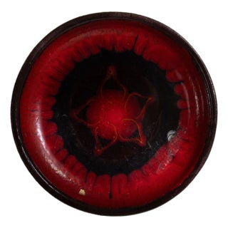 1960s Germany Red Pottery Plate For Sale
