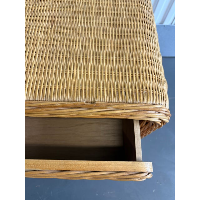 Vintage Boho Chic Pencil Reed Rattan Six Drawer Dresser For Sale - Image 10 of 12