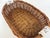 Vintage Woven Wicker Basket With Blue & White Porcelain Handles For Sale - Image 9 of 11