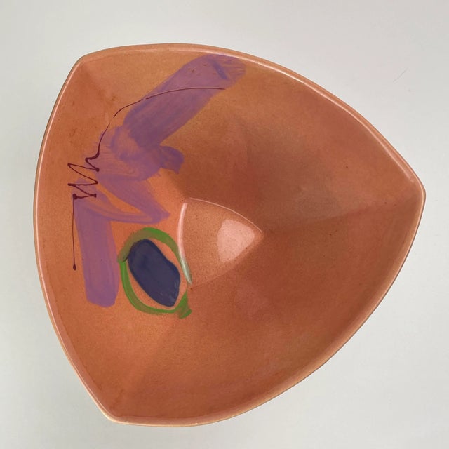 1980s Abstract Glazed Ceramic Bowl, Signed For Sale - Image 4 of 5