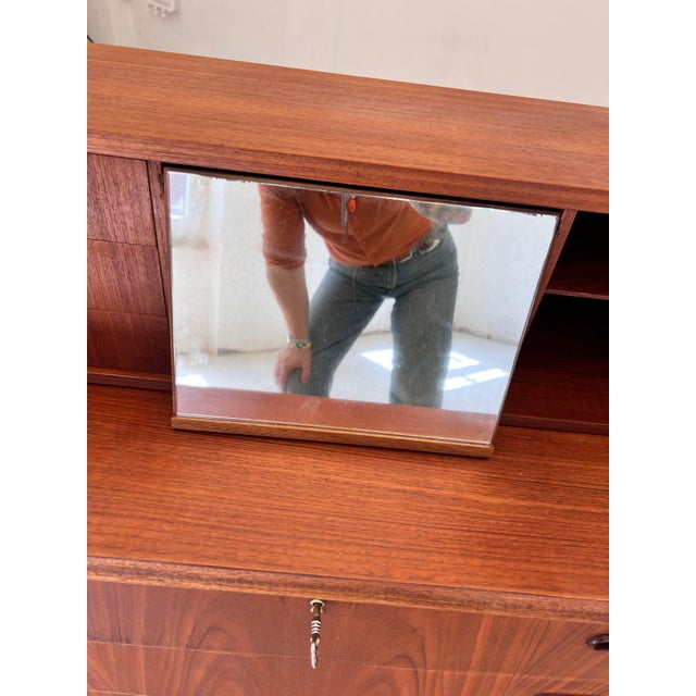 Teak Secretary with Mirror, Denmark For Sale - Image 10 of 11