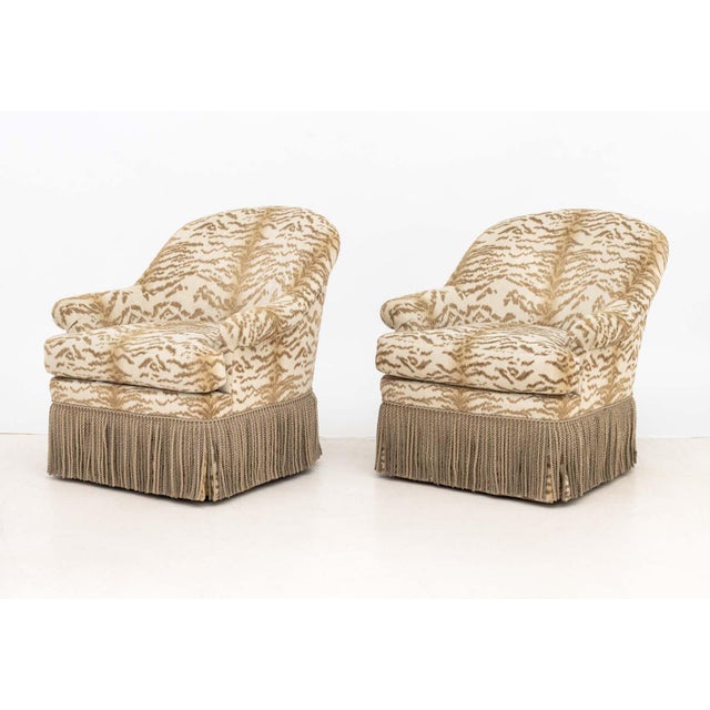 Contemporary Lee Jofa Tiger Print Upholstered Armchairs, Pair For Sale - Image 3 of 11