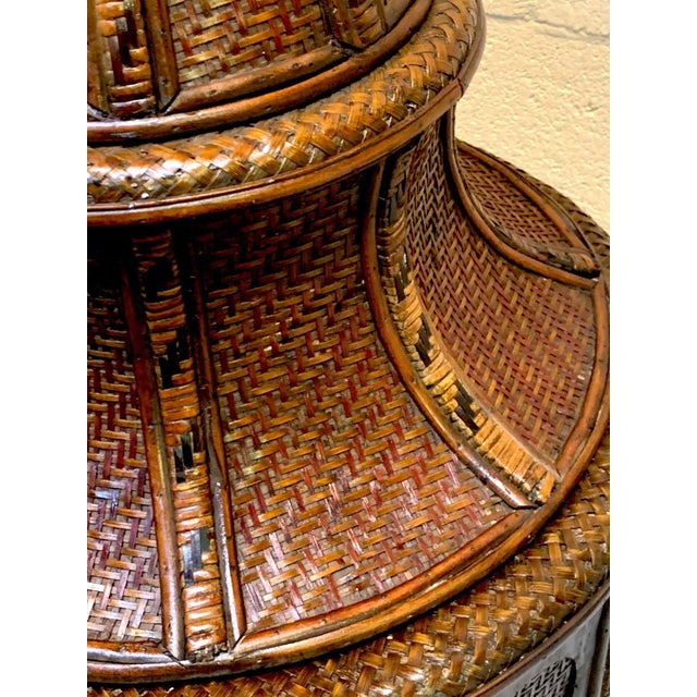 Large British Colonial Style Rattan and Wicker Urn Chairish