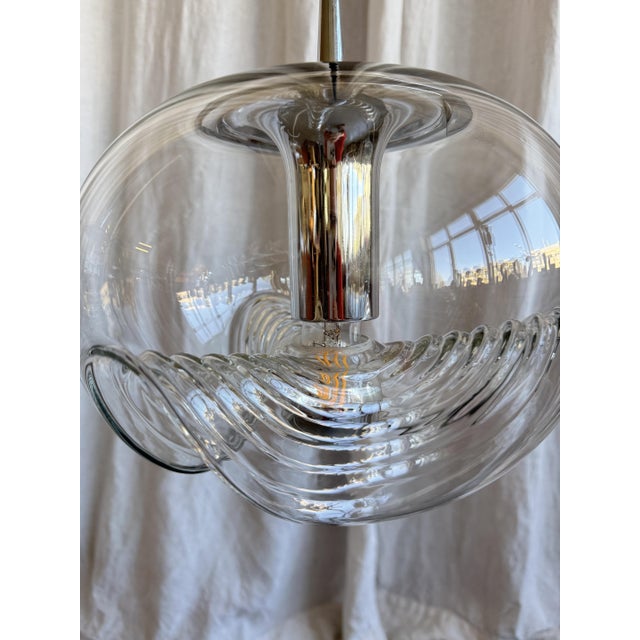 Space Age Glass Futura Biomorphic Pendant by Koch & Lowy for Peill & Putzler, Germany, 1970s For Sale - Image 9 of 15