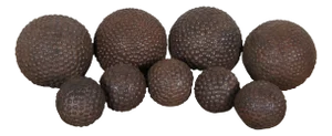 Antique French Boule Lyonnaise Cloutees Studded Nailed Petanque Balls- Set of 9