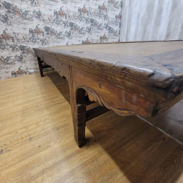 Antique Shanxi Province Ming Dynasty Elm and Rattan Coffee Table For Sale - Image 10 of 13