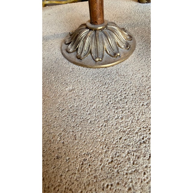 Monumental Maitland-Smith Faux Bamboo Brass Rams Head Torchère Floor Lamp For Sale - Image 10 of 14