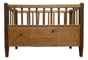 Antique Baby Bed in Softwood, 1900