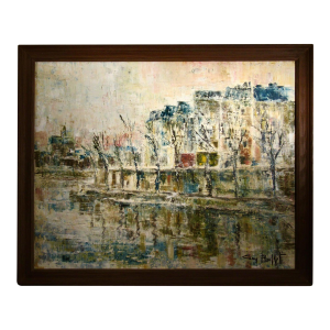 Guy Buffet Les Quais De La Seine With Notre Dame, Paris. C.1970 Painting
