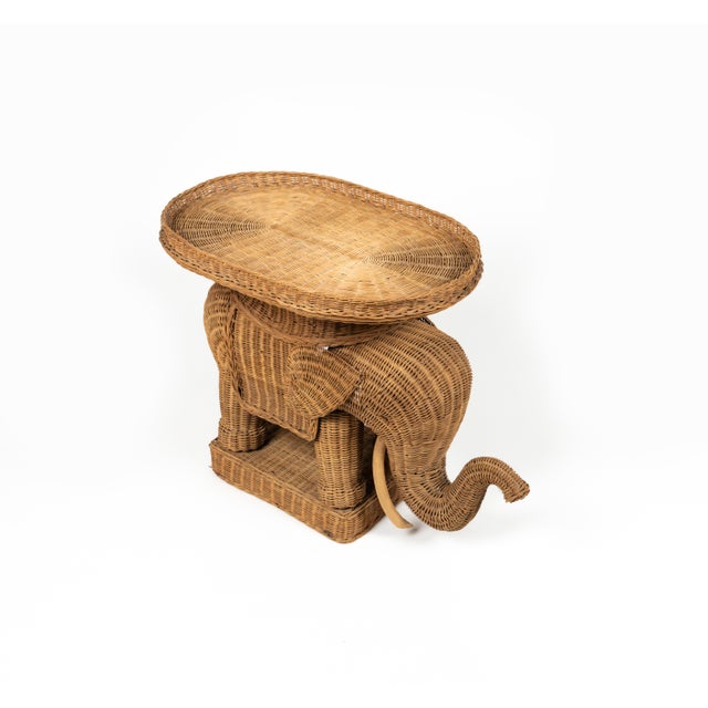 Rattan & Wicker Elephant Coffee Table in the style of Vivai Del Sud, Italy, 1960s For Sale - Image 16 of 18